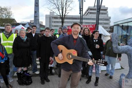 Billy Bragg with Occupy Cork