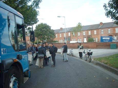 Click on image to see full-sized version Blockading with the North Circular behind