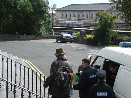 Conor arrives at court house