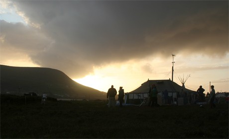 Evening over the solidarity camp