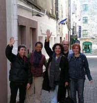 Click on image to see full-sized version Angelica Alvarez (centre) of Venezuela's Women's Development Bank, March 2005 in Galway, where she spoke about the constitution as part of a European tour organised by the Global Women's Strike
