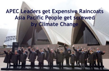 APEC leaders get expensive raincoats Asia Pacific People get screwed by climate change.