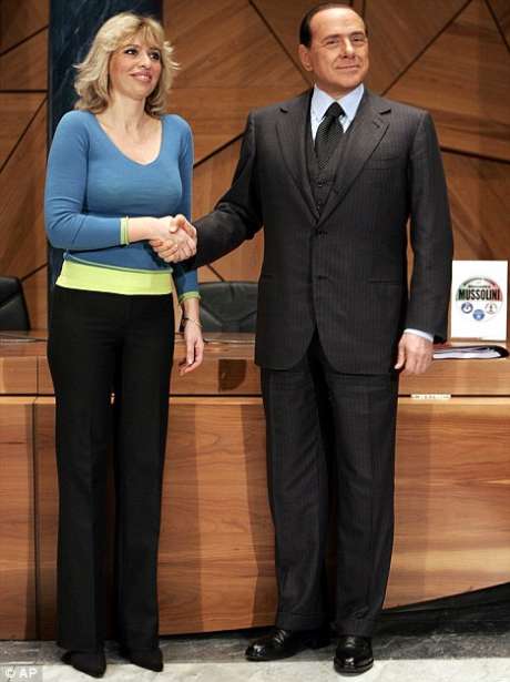 Alessandra Mussolini the grand-daughter of the man with the same name.