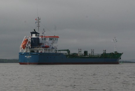 Fuel Tanker ship refuelling Shannon airport and warplanes