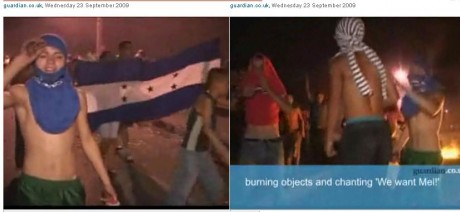 Defying curfew in tear gas zones, the youth of Honduras chant "We want Mel"