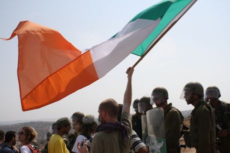 Irish activists at Bil'in Demonstration against Apartheid wall