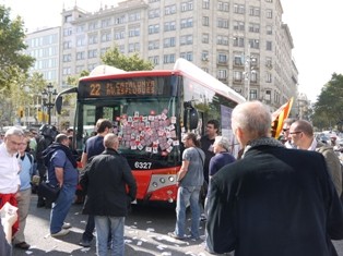 Strike Breaking Bus - halted