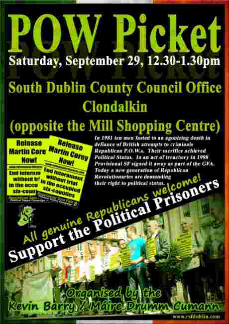 Clondalkin POW picket , Saturday 29th September 2012.