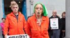 Margaretta D'Arcy and Nial Farrel outside Ennis Court 