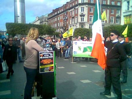 'Eve Rally' Chairperson , Cait Trainor, addressing those in attendance , Saturday 21st September 2013.