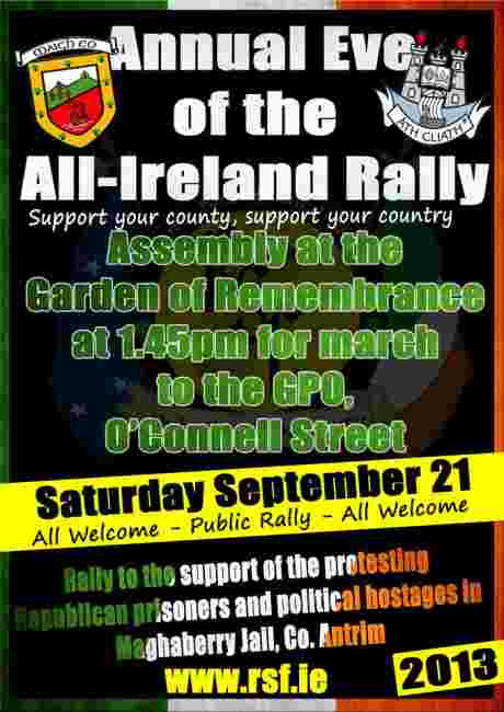 Annual Eve of All-Ireland Rally , Dublin , Saturday 21st September 2013.