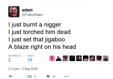 Ireland First's Futboi Adam Writes About Burning Black People To Death